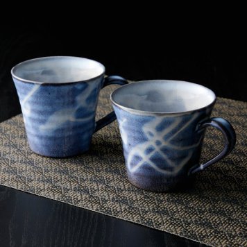 萩焼 萩藍ペアマグカップ　 14-40  内祝 内祝い お祝 御祝 記念品 出産内祝い プレゼント 快気祝い 粗供養 引出物