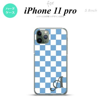 iPhone11Pro iPhone11 Pro スマホケース ハードケース スクエア 白 青 +アルファベット メンズ レディース nk-i11p-766i