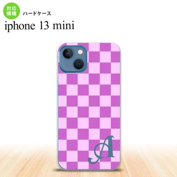 iPhone13mini iPhone13 mini ケース ハードケース スクエア ピンク 紫 +アルファベット  nk-i13m-768i