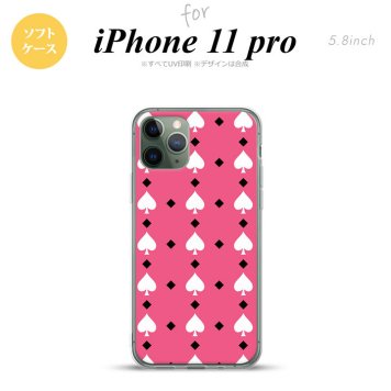 iPhone11Pro iPhone11 Pro スマホケース ソフトケース トランプ スペード ピンク 白 メンズ レディース nk-i11p-tp542