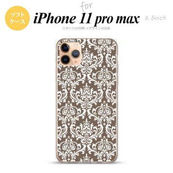 iPhone11ProMax iPhone11pro max スマホケース ソフトケース ダマスク A 茶 白 メンズ レディース nk-i11pm-tp457