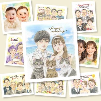 結婚記念日の記念に、思い出を鮮やかに残す似顔絵。 プレゼント 結婚祝い 似顔絵 名入れ ギフト 贈り物 手描き 結婚記念日 ウェルカムボード 挙式 記念 お祝い カップル 同僚 家族 友達 友人 名入れ 下書き確認 修正無料 実績多数 かわいい サプライズ 喜ばれる 一生もの 結婚式 ウェディング 宝物 感謝 節目 傘寿祝い 古希祝い 色紙 バレンタインデー 白寿祝い お祝いの品 イラスト