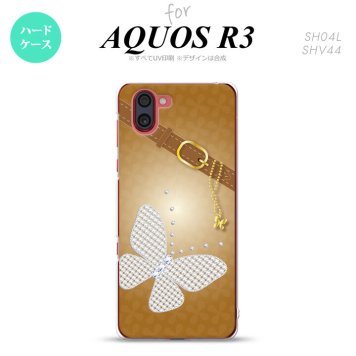 SH-04L SHV44 R3 AQUOS R3 スマホケース カバー バタフライ 蝶 F 茶 nk-r3-325