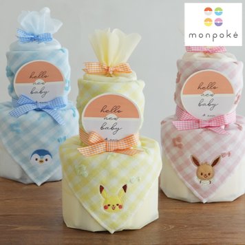 【おむつケーキ】モンポケ るんるんタオルおむつケーキ | 出産祝い おむつケーキ モンポケ monpoke ポケモン ポケットモンスター ピカチュウ ポッチャマ イーブイ ベビーギフト 赤ちゃん ギフト 男の子 女の子 タオルおむつケーキ ダイパーケーキ おしゃれ かわいい