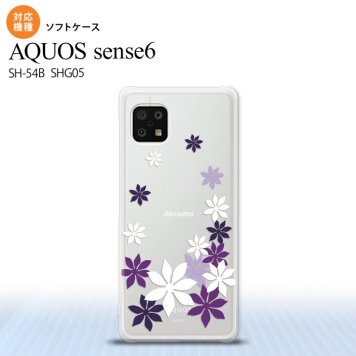 SH-54B SHG05 AQUOS sense6 スマホケース ソフトケース ティアレ A 紫 メンズ レディース nk-sens6-tp1078