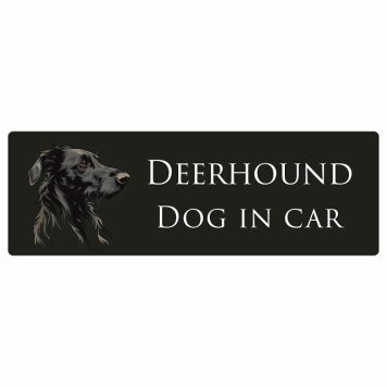 ドッグ カーステッカー イラスト付 Dog in Car ディアハウンド Aタイプ セーフティサイン 犬種別 長方形 15x5cm シール リア あおり運転対策 Dog Sticker 屋外 屋内 防水 かわいい おしゃれ 安全対策 カーサイン