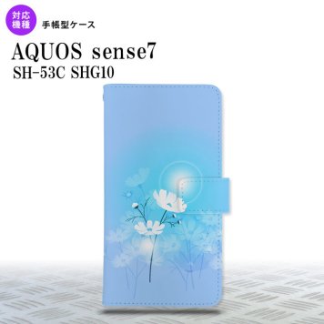 sense7 sense7 手帳型スマホケース カバー コスモス 水色 2022年 11月発売 nk-004s-sens7-dr607