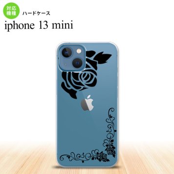 iPhone13mini iPhone13 mini ケース ハードケース バラ A クリア 黒  nk-i13m-1065