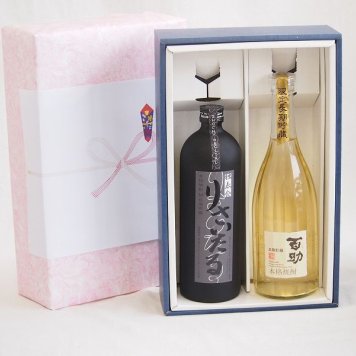 本格麦焼酎贈り物ギフトボックスセット 麦焼酎りさいたる30°(大分県)720ml麦焼酎百助 長期貯蔵25°(大分県)720ml