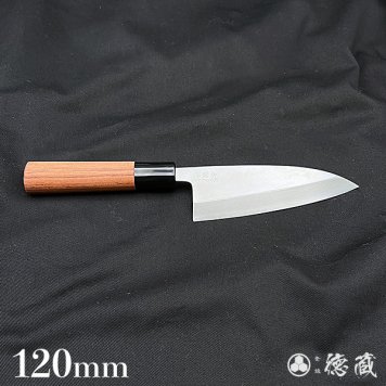 ステンレス片刃厚出刃包丁　120mm 片刃 AUS8 ブビンガ 日本製 徳蔵刃物 TOKUZO KNIVES JAPAN Kitchen Knives 包丁 ほうちょう