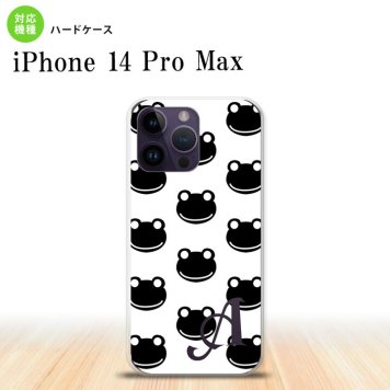iPhone14 ProMax iPhone14 Pro Max スマホケース 背面ケース ハードケース カエル かえる A 白 黒 +アルファベット 2022年 9月発売 nk-i14pm-167i
