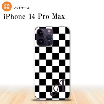 iPhone14 ProMax iPhone14 Pro Max スマホケース 背面ケースソフトケース スクエア 黒 白 +アルファベット 2022年 9月発売 nk-i14pm-tp131i