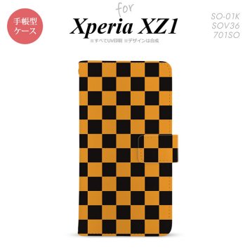 【手帳型 スマホ カバー ケース】【SO01K】【エクスペリア XZ1】手帳型 ケース SO-01K スマホ カバー Xperia XZ1 エクスペリア スクエア 黒×オレンジ nk-004s-so01k-dr761【メール便送料無料】
