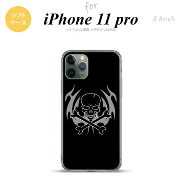 iPhone11Pro iPhone11 Pro スマホケース ソフトケース ドクロ 黒 メンズ レディース nk-i11p-tp514