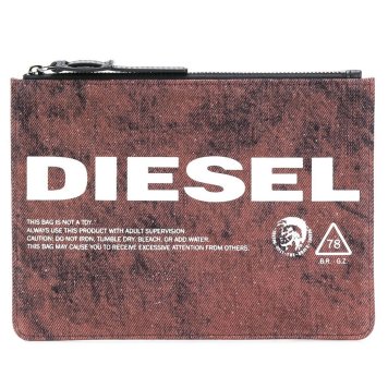 ディーゼル DIESEL ポーチ X05655 PR573 H6809 LUSINA フラットポーチ 小物入れ クラッチポーチ RED レッド系
