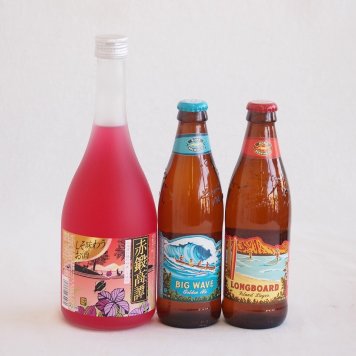 鍛高譚とクラフトビール3本セット(合同酒精赤鍛高譚20度(北海道) コナビールビッグウェーブ ゴールデンエール(アメリカ) コナビールロングボード アイランドラガー(アメリカ)) 720ml×1本 330ml×2本