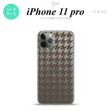 iPhone11Pro iPhone11 Pro スマホケース ハードケース 千鳥 格子 大 茶 クリア メンズ レディース nk-i11p-927