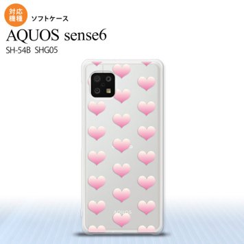 SH-54B SHG05 AQUOS sense6 スマホケース ソフトケース ハート A ピンク メンズ レディース nk-sens6-tp018