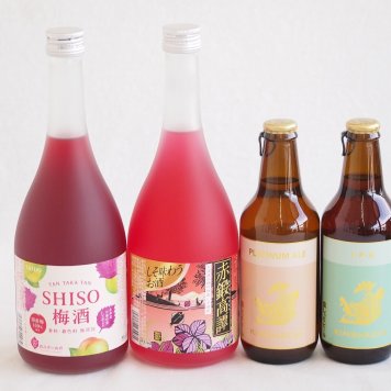 鍛高譚とクラフトビール4本セット(合同酒精赤鍛高譚20度(北海道) 合同酒精鍛高譚の梅酒12度(北海道) 金しゃちビールプラチナエール(愛知県) 金しゃちビールIPA(愛知県)) 720ml×2本 330ml×2本