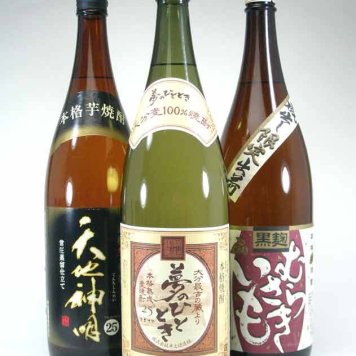 厳選第5弾 人気焼酎セット（芋、芋、麦）　天地神明、むらさきいも、夢のひとときバラエティー3本セット 1800ｍｌ×３本