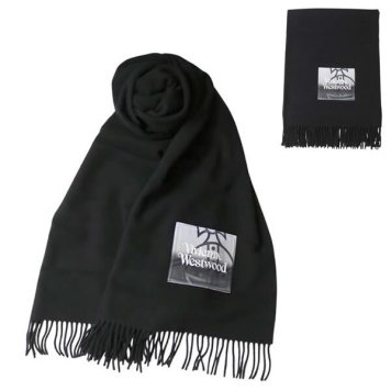 ヴィヴィアンウエストウッド VIVIENNE WESTWOOD マフラー NURIA STOLE 8103013J-W010X-N401-BLACK ユニセックス BLACK ブラック