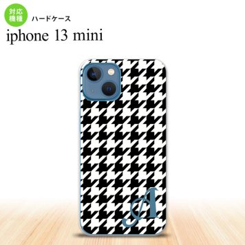 iPhone13mini iPhone13 mini ケース ハードケース 千鳥 格子 大 黒 白 +アルファベット  nk-i13m-928i