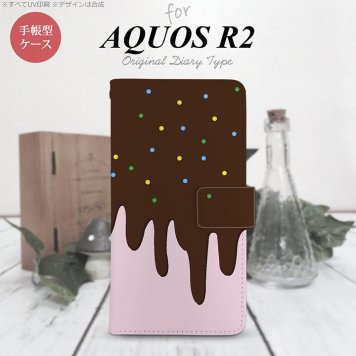 SH-03K/SHV42/706SH AQUOS R2 手帳型スマホケース カバー アイス ピンク  nk-004s-r2-dr347