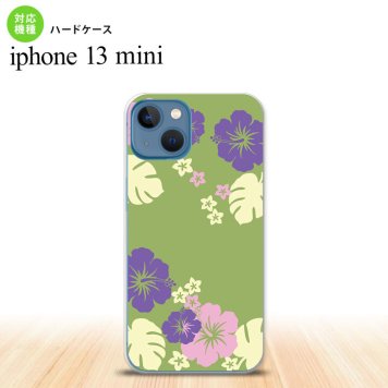 iPhone13mini iPhone13 mini ケース ハードケース ハイビスカス C 緑  nk-i13m-451