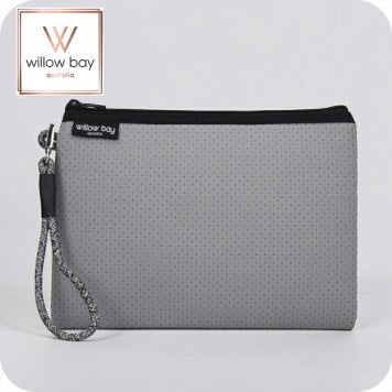 ウィローベイ ポーチ レディース ブランド WILLOWBAY ウィローベイラージブティックポーチ クラッチバッグ PEBBLE GREY