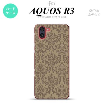 SH-04L SHV44 R3 AQUOS R3 スマホケース カバー ダマスク A ベージュ 茶 nk-r3-460