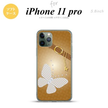 iPhone11Pro iPhone11 Pro スマホケース ソフトケース バタフライ 蝶 F 茶 メンズ レディース nk-i11p-tp325