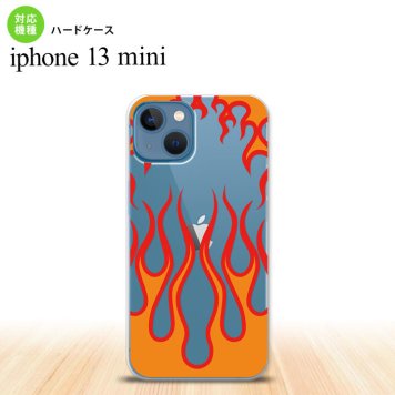 iPhone13mini iPhone13 mini ケース ハードケース ファイヤー 炎 クリア 赤  nk-i13m-1314