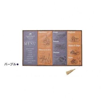 セトクラフト ランチョンマット メニュー パープル SF-4011-PU-190 おしゃれ カフェ風 プレースマット テーブルマット 撥水 防汚 合皮 レザー 滑り止め 水拭き お手入れ簡単 食卓 敷物 ギフト プレゼント