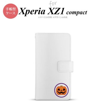 【手帳型 スマホ カバー ケース】【SO02K】【エクスペリア XZ1】手帳型 ケース SO-02K スマホ カバー Xperia XZ1 Compact エクスペリア ハロウィン カボチャポイント 白 nk-004s-so02k-dr413【メール便送料無料】