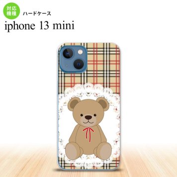 iPhone13mini iPhone13 mini ケース ハードケース くま チェック レース 茶 赤  nk-i13m-754