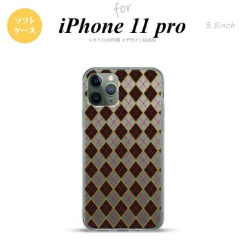 iPhone11Pro iPhone11 Pro スマホケース ソフトケース アーガイル クリア 黒 メンズ レディース nk-i11p-tp1402