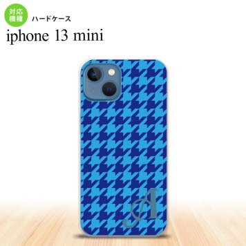 iPhone13mini iPhone13 mini ケース ハードケース 千鳥 格子 大 青 +アルファベット  nk-i13m-919i