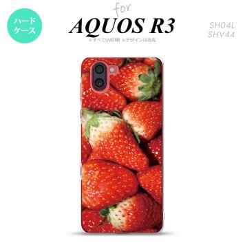 SH-04L SHV44 R3 AQUOS R3 スマホケース カバー 苺 イチゴ 写真 赤 nk-r3-040