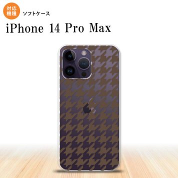 iPhone14 ProMax iPhone14 Pro Max スマホケース 背面ケースソフトケース 千鳥 格子 大 茶 クリア 2022年 9月発売 nk-i14pm-tp927