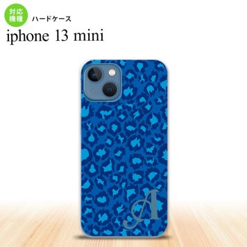 iPhone13mini iPhone13 mini ケース ハードケース 豹柄 B 青 +アルファベット  nk-i13m-896i
