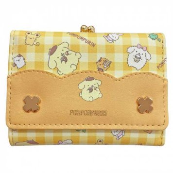 ポムポムプリン 口金財布 がま口 財布 レディース サンリオ 30周年記念デザイン キャラクター グッズ 小物入れ ミニ財布 折りたたみ ウォレット プレゼント ギフト サンリオ正規ライセンス品