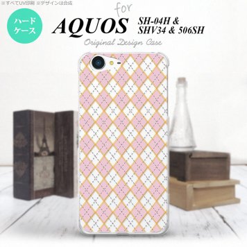 【SH04H】【スマホケース/スマホカバー】【アクオス ゼータ】SH04H スマホケース AQUOS ZETA SH04H カバー アクオス ゼータ アーガイル クリア×ピンク nk-sh04h-1412【メール便送料無料】