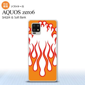 SHG04 SHG04 ZERO6 AQUOS zero6 スマホケース ソフトケース ファイヤー 炎 白 赤 メンズ レディース nk-zero6-tp1309