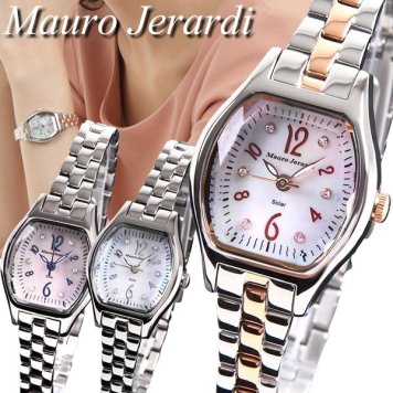 Mauro Jerardi マウロジェラルディ レディース ウォッチ 腕時計 ソーラー 3気圧防水 ステンレス シェル MJ050
