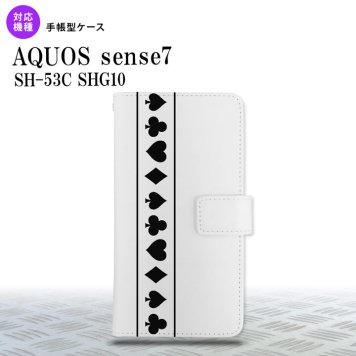 sense7 sense7 手帳型スマホケース カバー トランプ 帯 白 黒 2022年 11月発売 nk-004s-sens7-dr527
