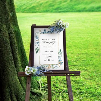 グラフィック ウェルカムボード（シアージェニック リーフアッシュブルー）結婚式 ギフト お祝い 披露宴 ウェディング ウェルカムスペース 