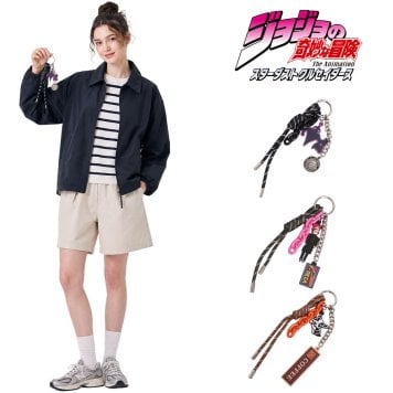 outdoor products ジョジョの奇妙な冒険 パラコードキーホルダー キーホルダー ストラップ レディース メンズ ギフト プレゼント ブラック jo06 ODJO40