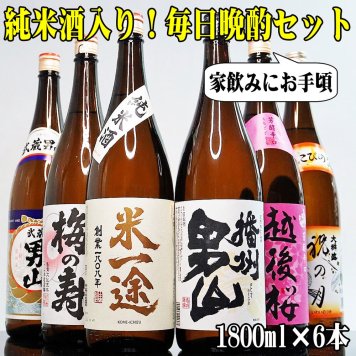 敬老の日 ギフト プレゼント お酒 ドリンクギフト おしゃれ ギフト お酒 純米酒の入った 毎日晩酌セット 1800ml 6本 日本酒 飲み比べセット 日本酒 辛口 のし可能 福袋 定番酒 晩酌 地酒 飲み比べ 送料無料 清酒 結婚式 祝い 誕生日 プレゼント お酒 日本酒 セット 歓送迎会 日本酒 Gift