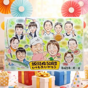 結婚記念日のプレゼントに、心のこもった贈り物をお探しなら。 贈り物 似顔絵 金婚式 プレゼント 名入れ 手描き ギフト 結婚記念日 長寿 誕生日 お祝い 大人数 祖父 ご夫婦 ご両親 家族 名入れ 下書き確認 修正無料 似てる 親孝行 一生もの そっくり 結婚50周年 宝物 長寿 一生もの 感謝 長寿祝い 米寿祝い お祝いの品 卒寿祝い 二次会 古希祝い おしゃれ 喜ばれる バレンタインデー 色紙