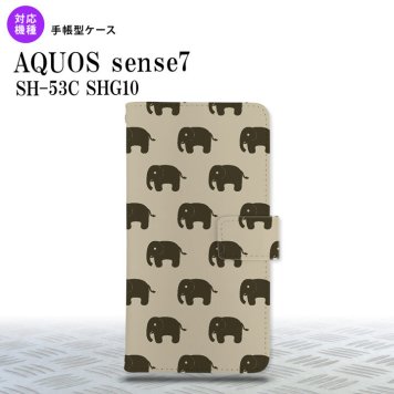 sense7 sense7 手帳型スマホケース カバー ゾウ ベージュ 2022年 11月発売 nk-004s-sens7-dr772